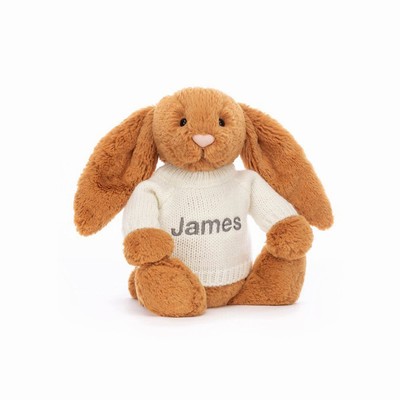 Jellycat Bashful Golden Bunny with Cream Jumper Australia | 852917ACL